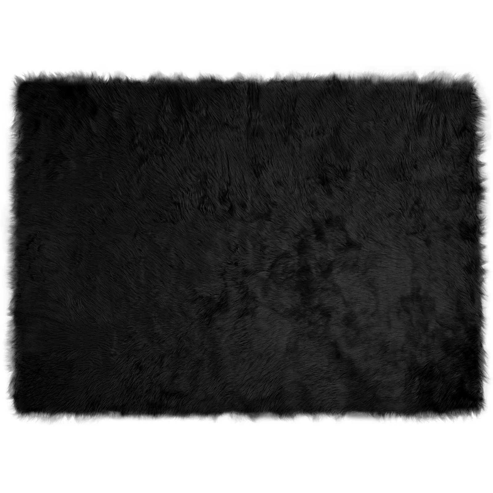 Preproga iz umetnega ovčjega krzna TAFALLA Črna 120 x 170 cm - slika 2