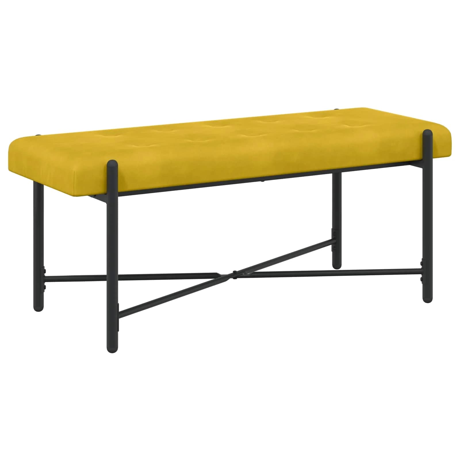 Klubska klop z gumbi in vzglavniki Rumena 110 x 40 x 46 cm - slika 5