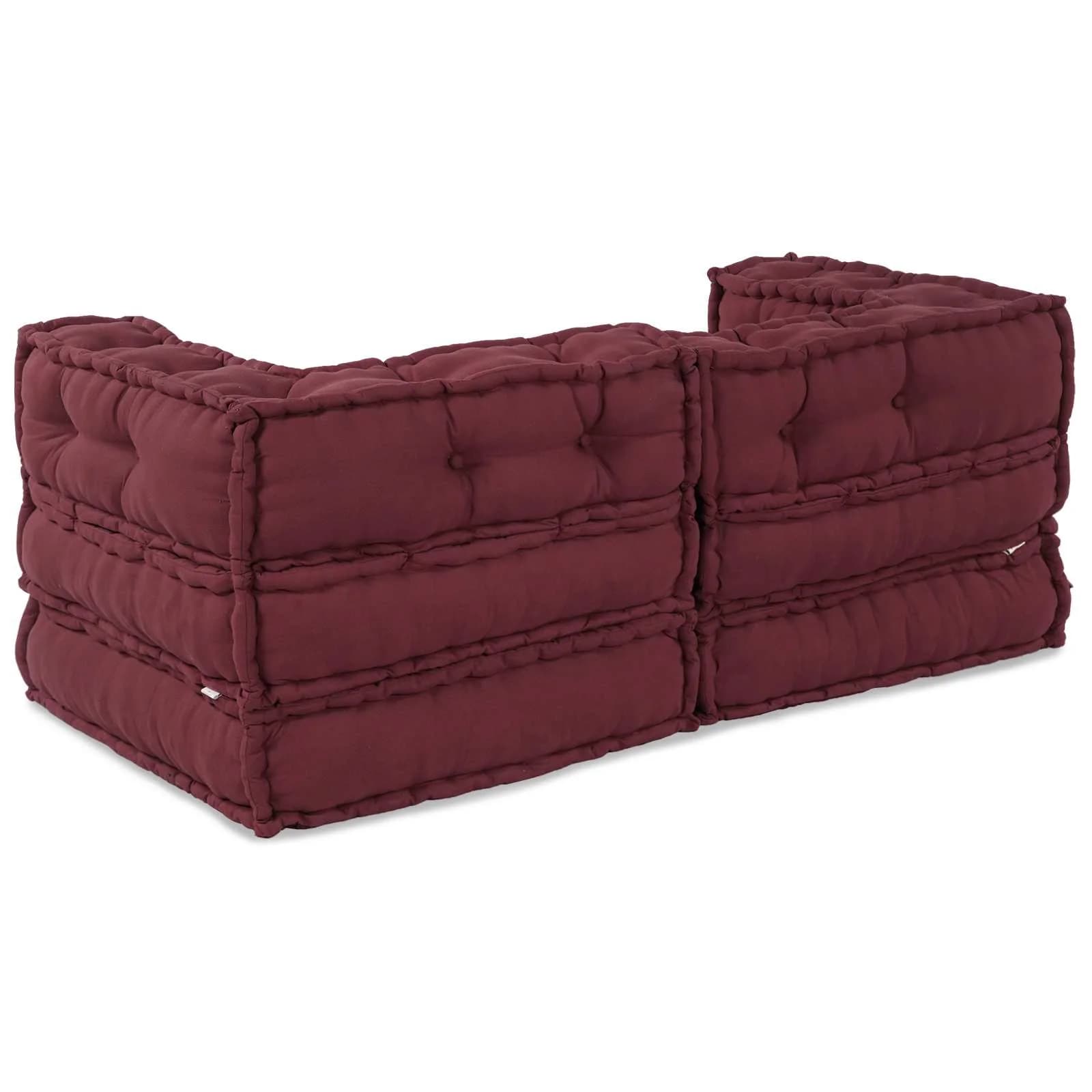 Modularna sedežna enota 2 kos Blago Bordo 140 x 70 x 56 cm - slika 2