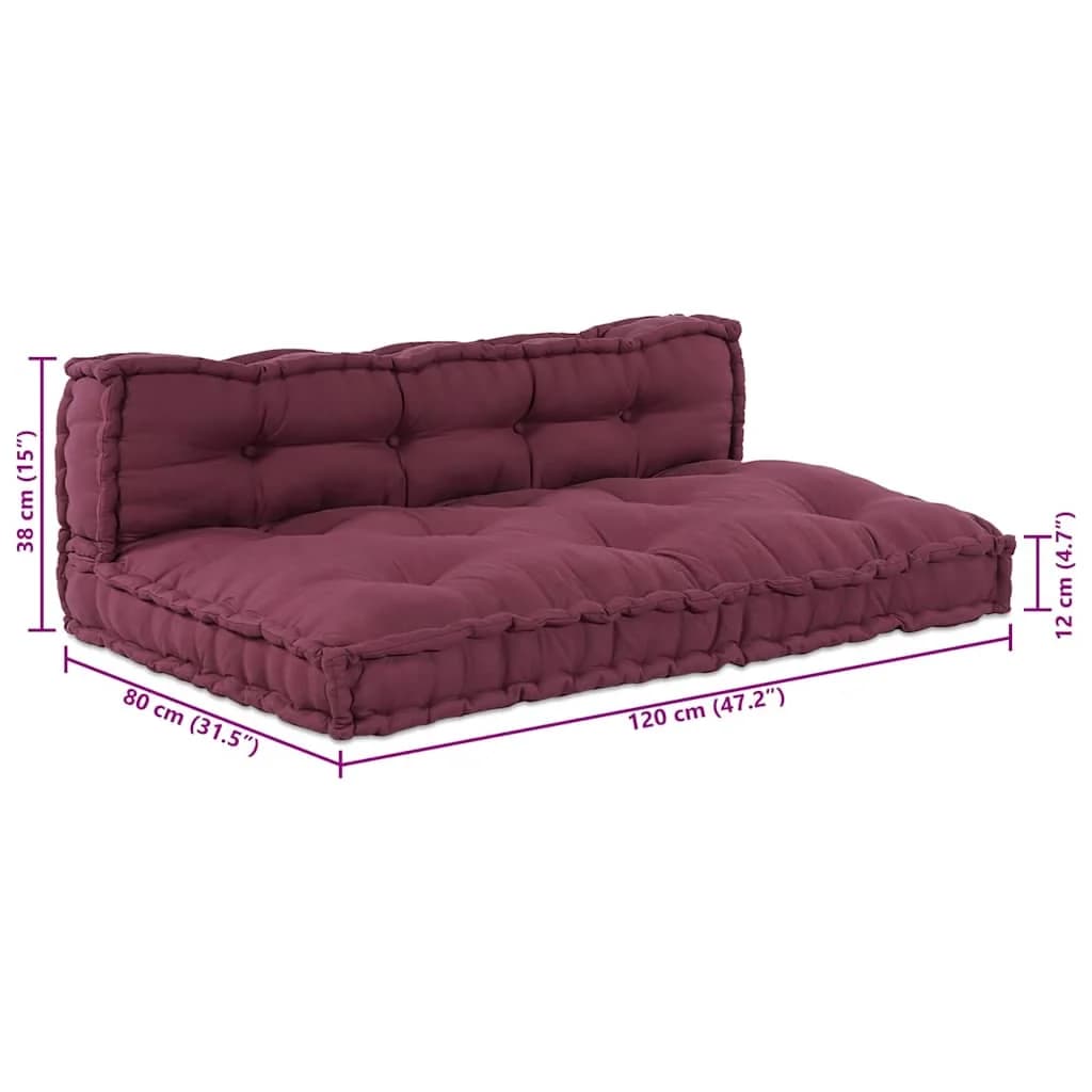 Blazina za paletni kafi 2 kos Blago Bordo 120 x 80 x 38 cm - slika 10