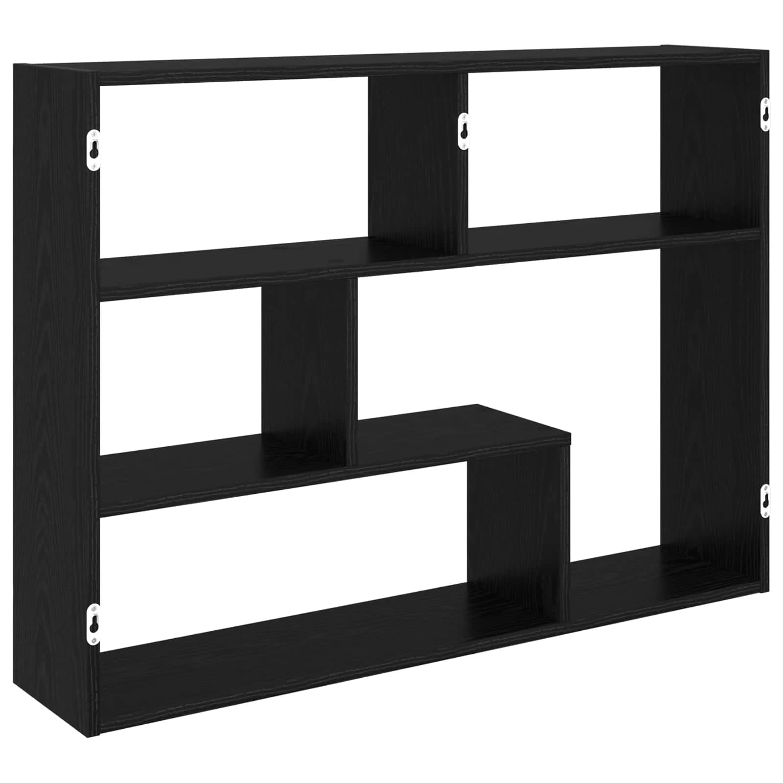 Stenska polica Montaža za steno Črni hrast 95 x 20 x 69,5 cm - slika 6