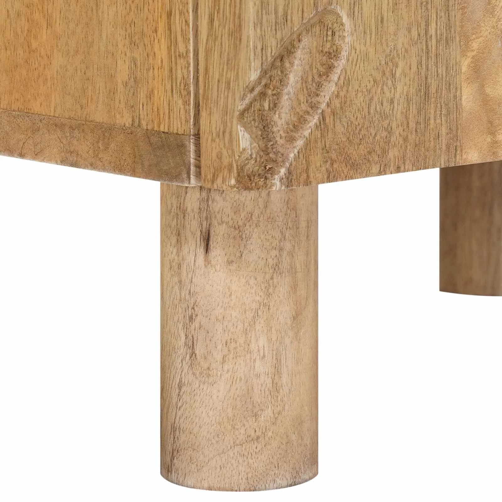 Ročno izdelana nočna omarica Teak rjava 40 x 30 x 45 cm - slika 9