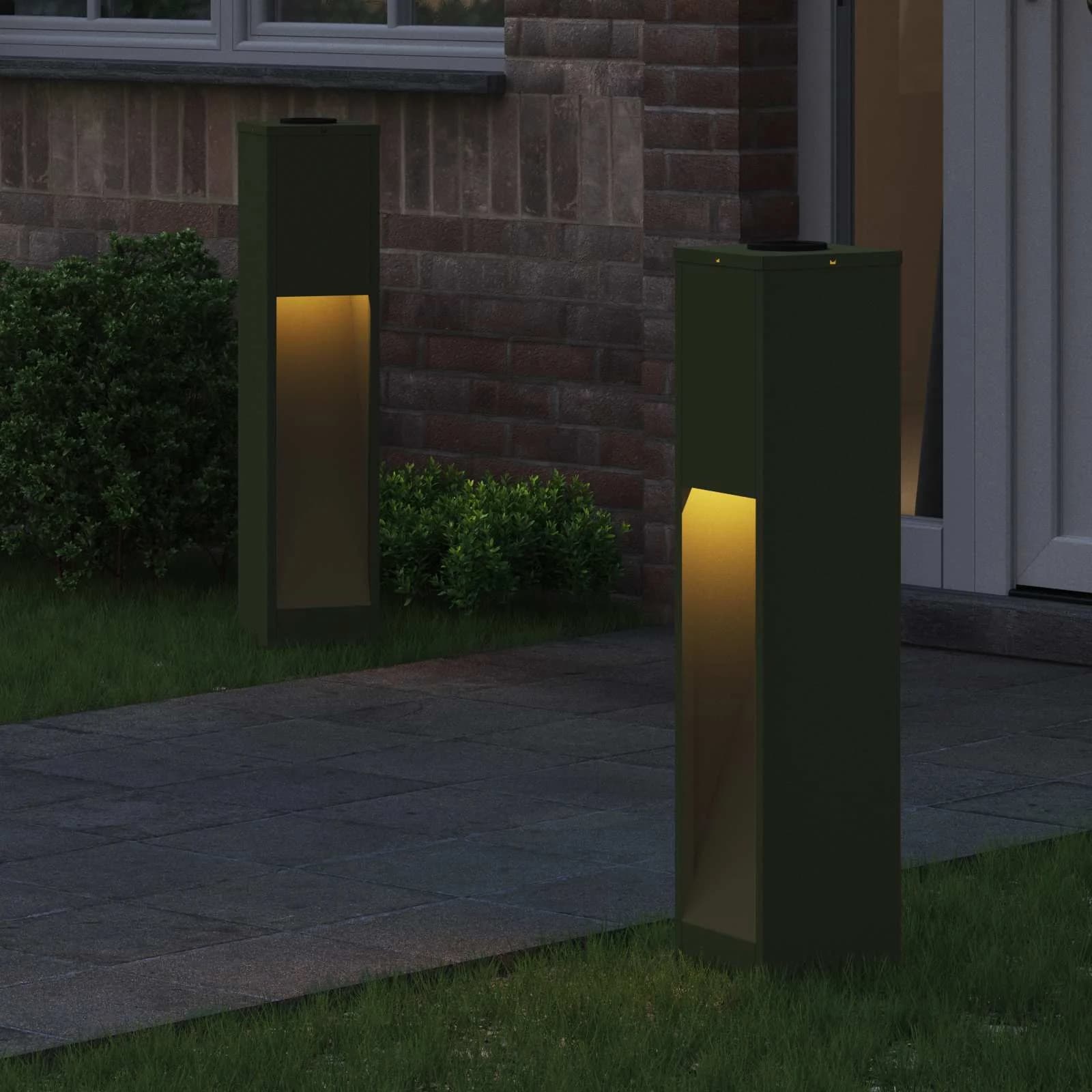 Sončna LED svetilka za pot 2 kos Toplo bela 18 x 18 x 80 cm - slika 3
