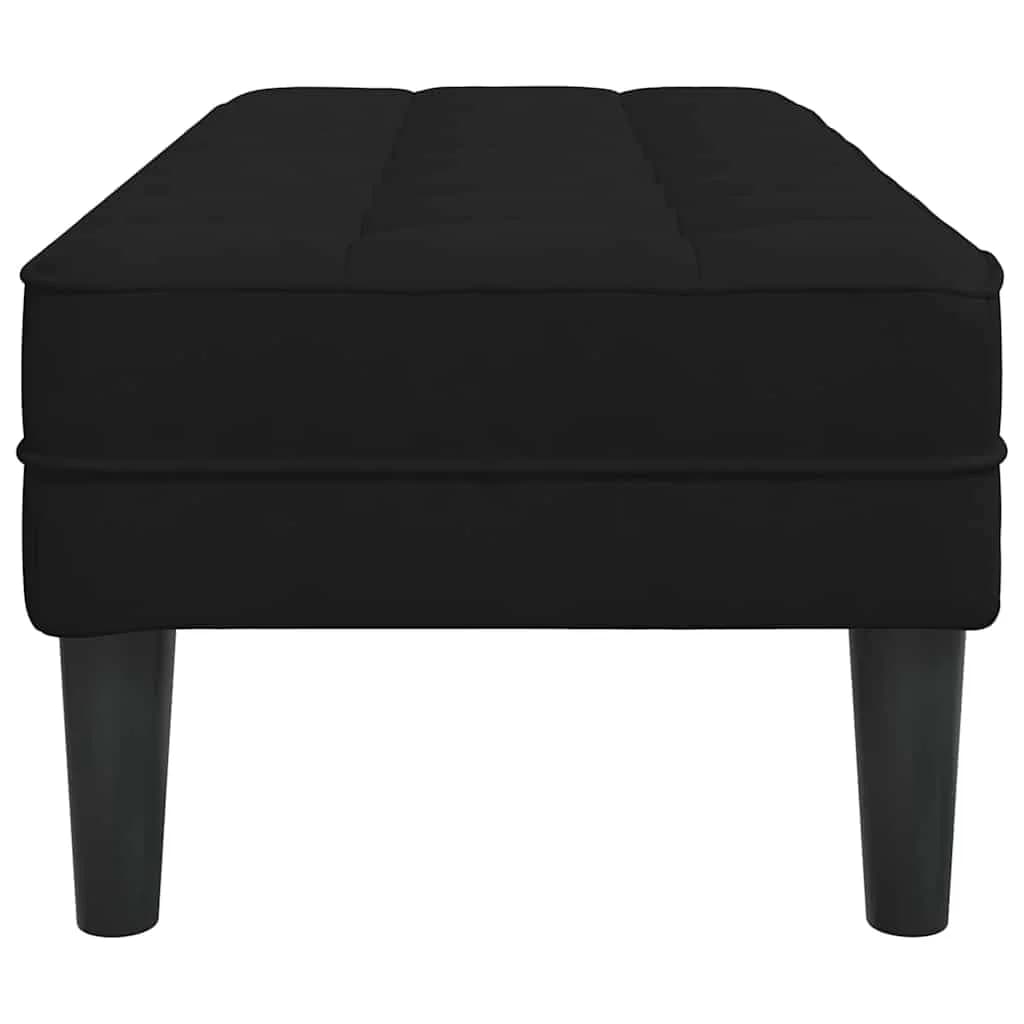 klop z blazino Črna 113 x 57 x 39 cm Žamet - slika 5