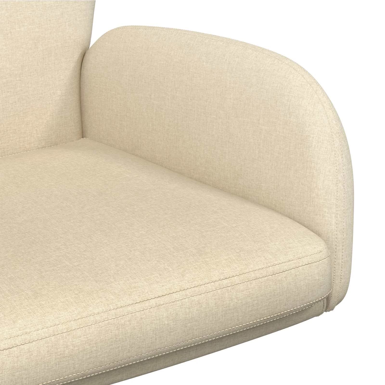 Vrteči pisarniški stoli 2 kos 54 x 58 x 90 cm Krem Blago - slika 6