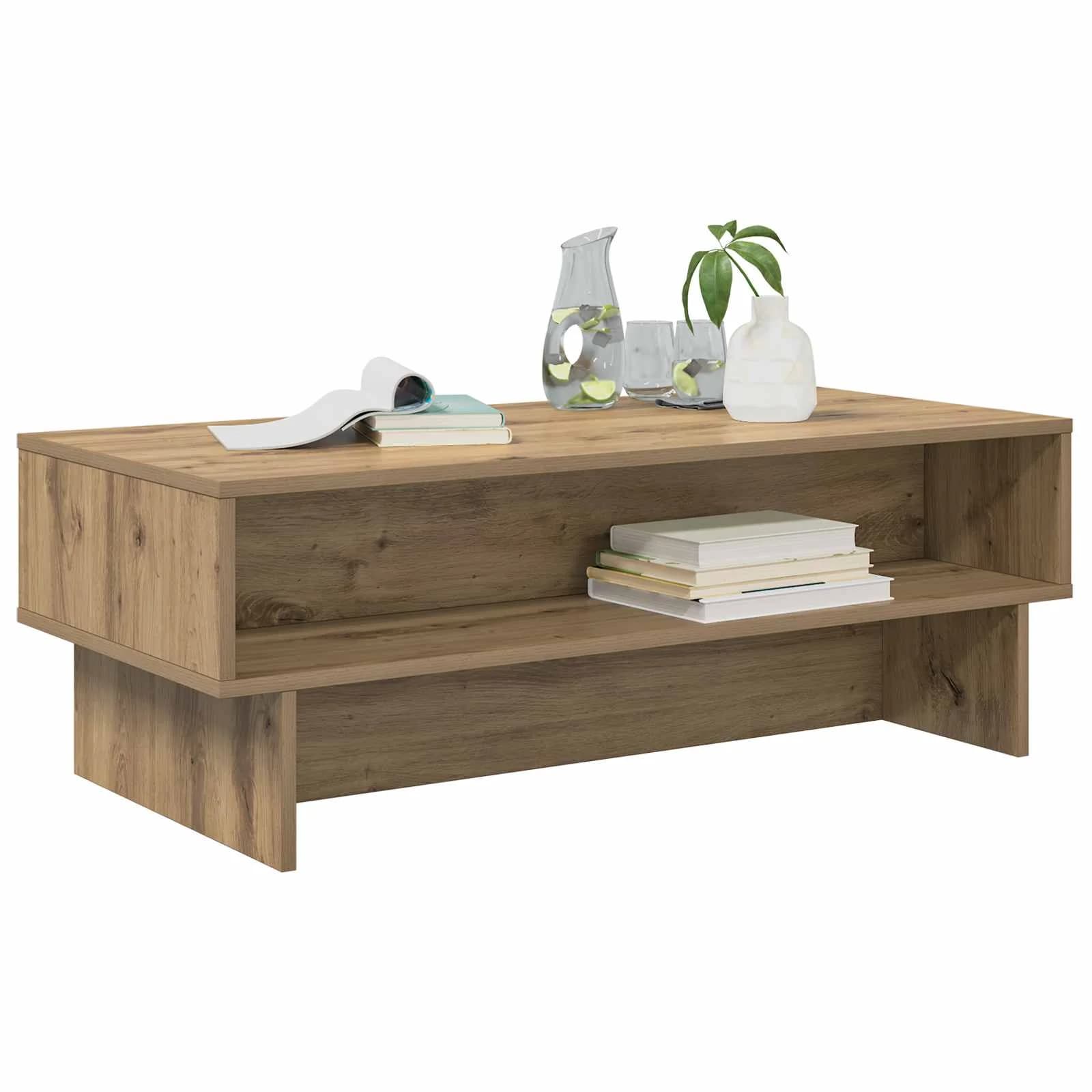 Klubska miza Umetni hrast 100 x 46 x 35 cm Inženirski les - slika 3