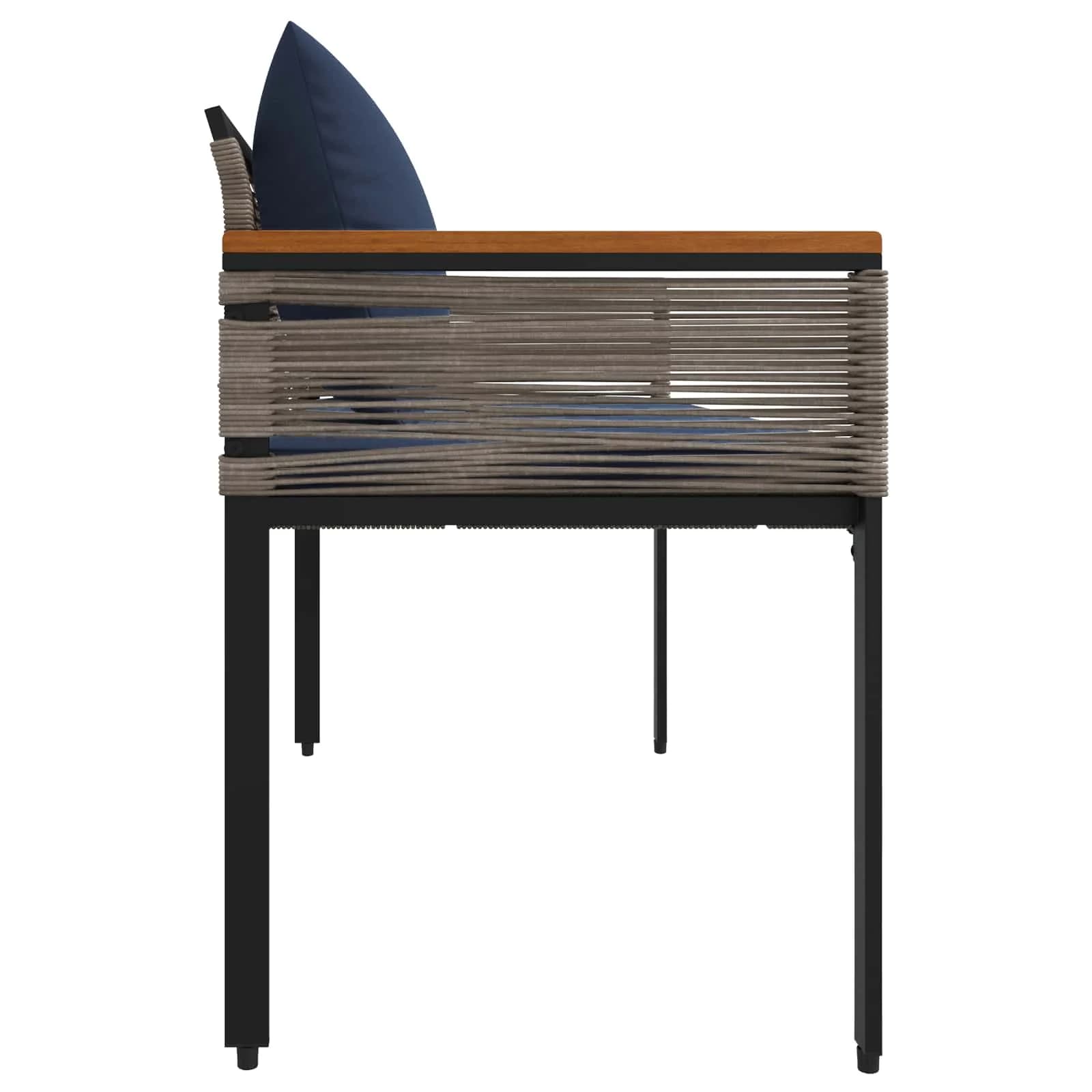 Zunanja klop Siva in mornarsko modra 117 x 54 x 74.5 cm - slika 6