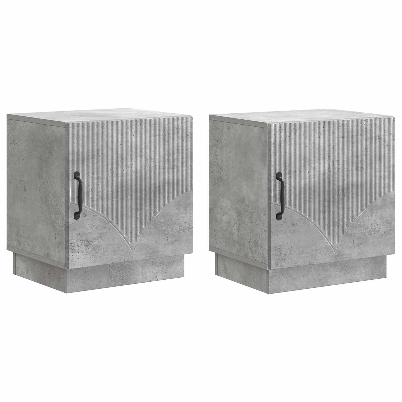Nočna omarica 2 kos Betonsko siva 43 x 34,5 x 47 cm - slika 2