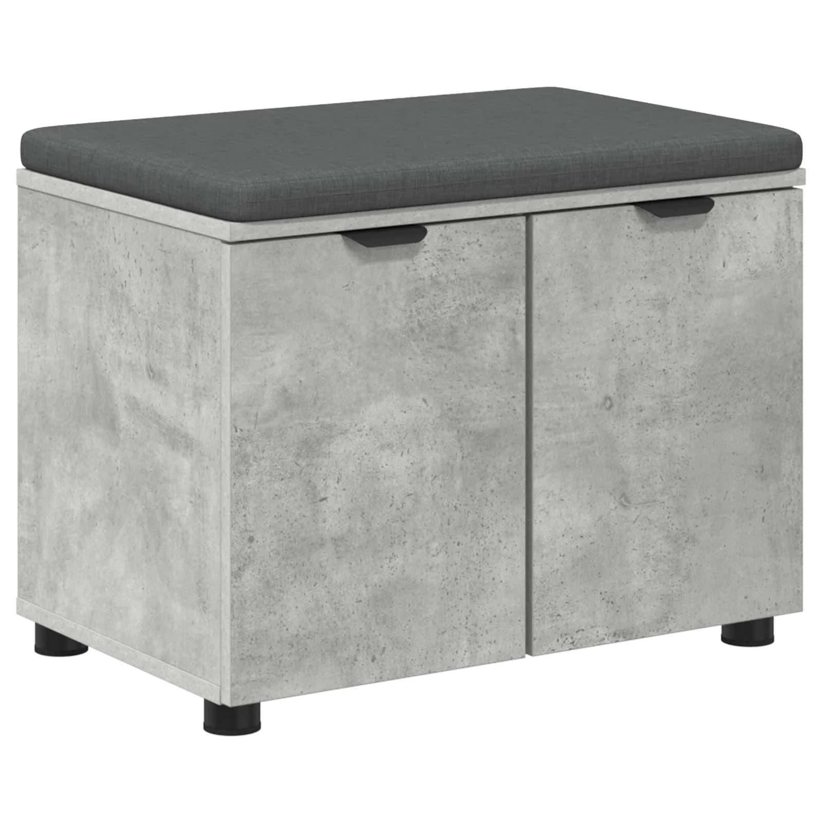 Haldna klop Beton Siva 60 x 38 x 46 cm Oblikovan Les in Tkanina - slika 2