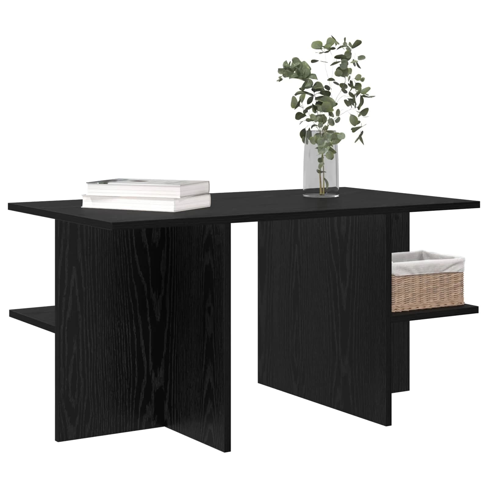 Klubska miza Črni hrast 87 x 50 x 45 cm Konstruirano leseno - slika 3