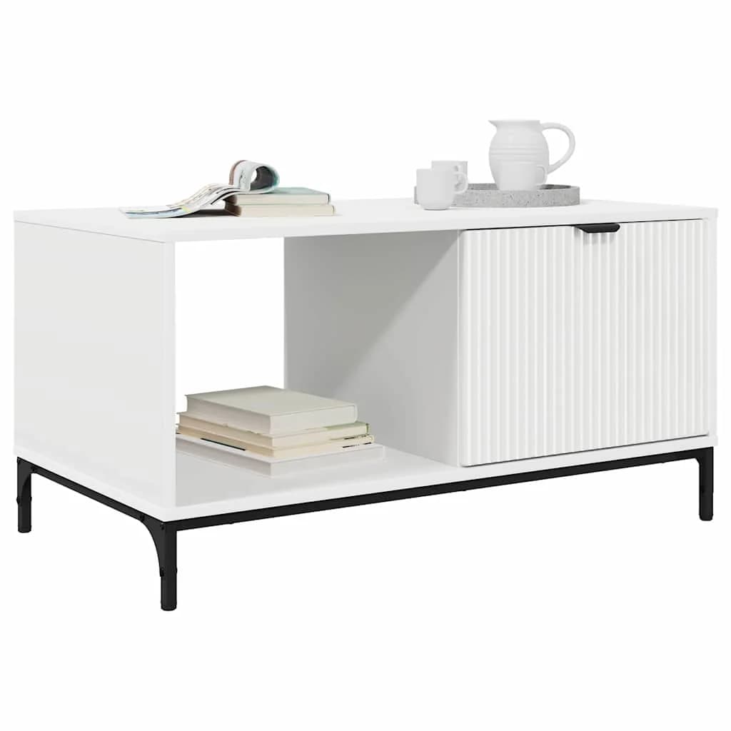 Klubska miza Bela 90 x 49 x 46 cm Inženirski les - slika 3