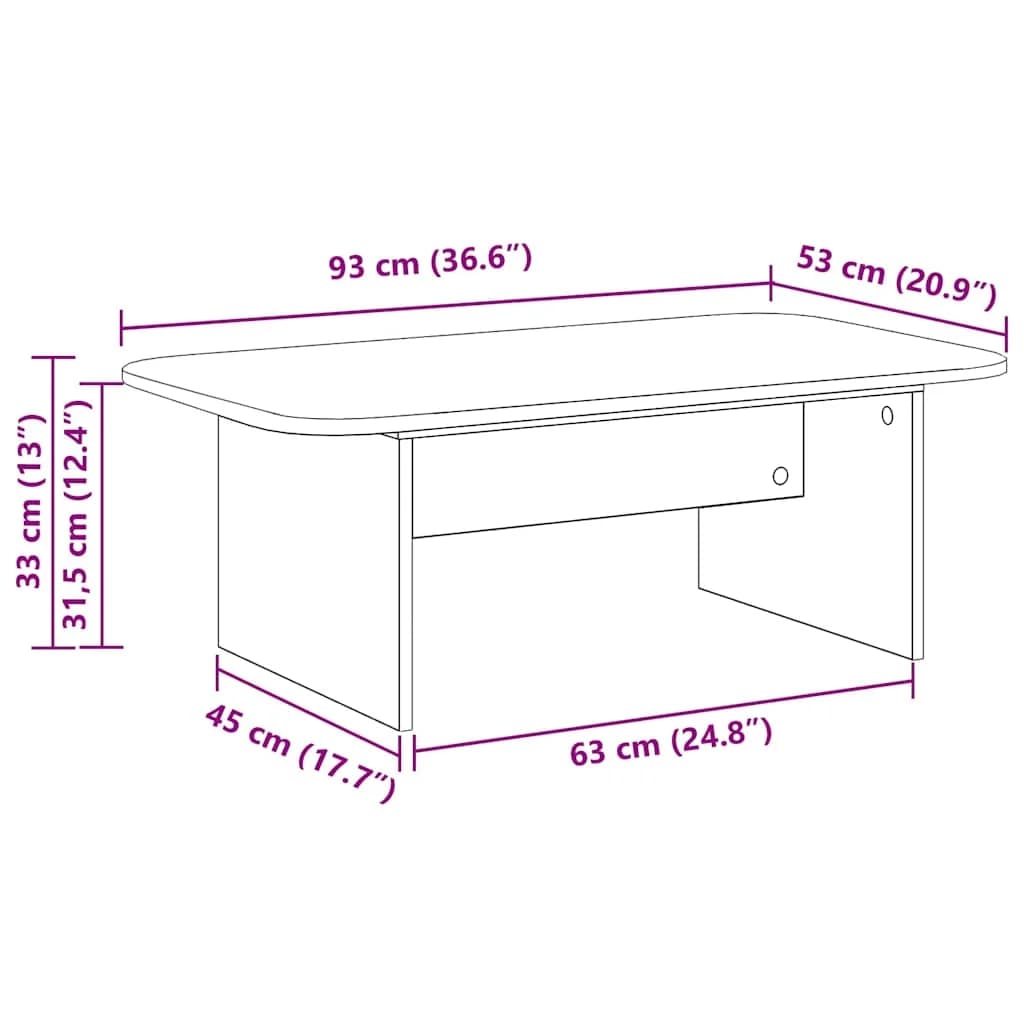 Klubska miza Star les 93 x 53 x 33 cm Inženirski les - slika 10