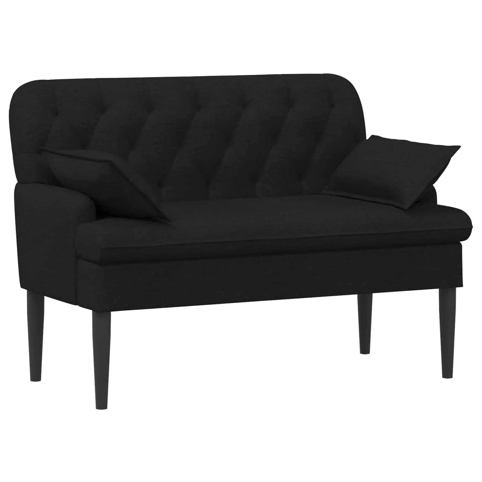 Dvojnica s gumbi Črna 111 x 68 x 80 cm Blago - slika 2