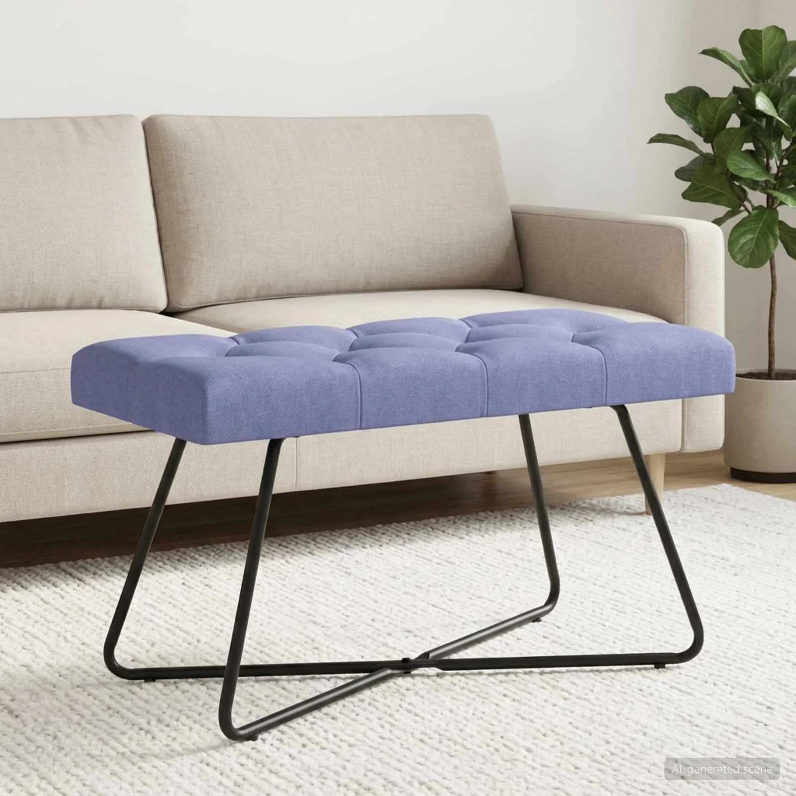 Klop s gumbnim oblazinjenjem Jeans modra 80 x 40 x 46 cm Blago - slika 3
