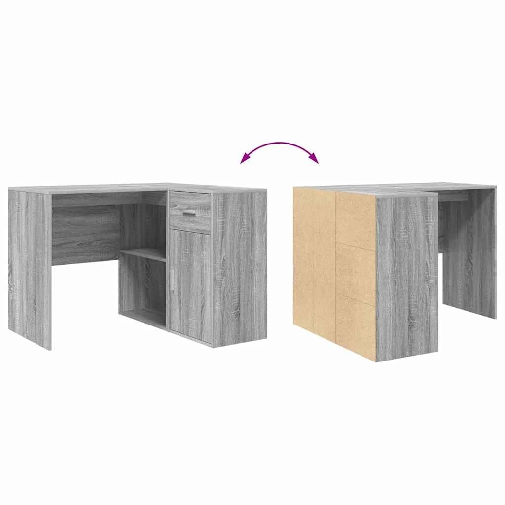Kotniška miza s predalom Siva Sonoma 102 x 88 x 75 cm - slika 11
