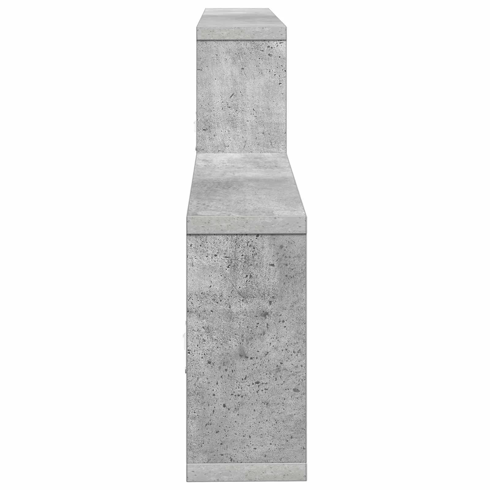 Stenska polica Betonsko siva 130 x 10 x 50 cm Inženirski les - slika 5