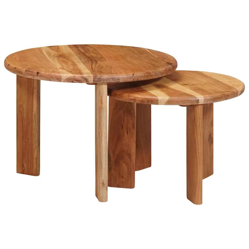 Mize za kavo z gnezdenjem 2 kos Rjava Ø 50 x 40 cm - slika 2