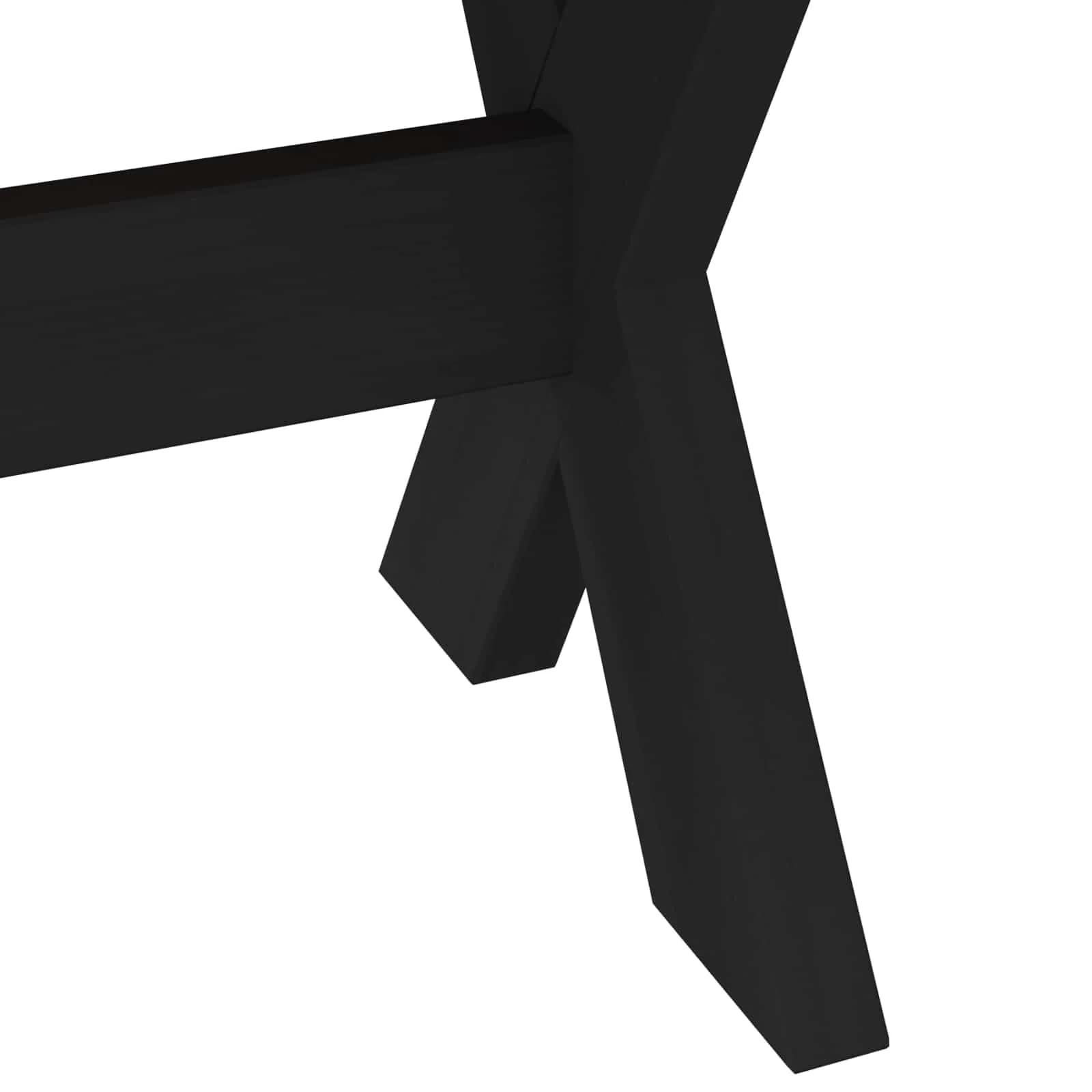 Jedilna klop NOAIN 120 x 41 x 45 cm Masivna borovina Črna - slika 6