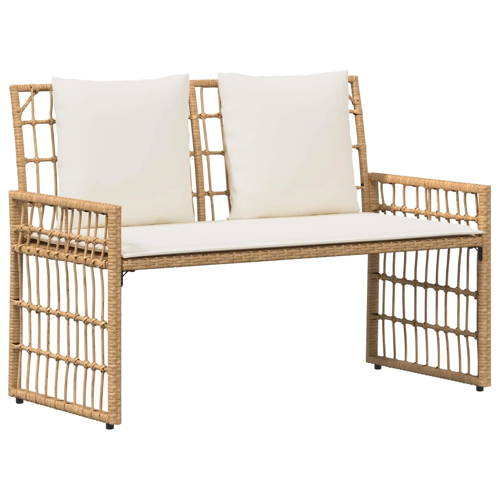 Zunanja klop Enobarvno Naravna in smetana 116 x 55 x 82 cm - slika 2