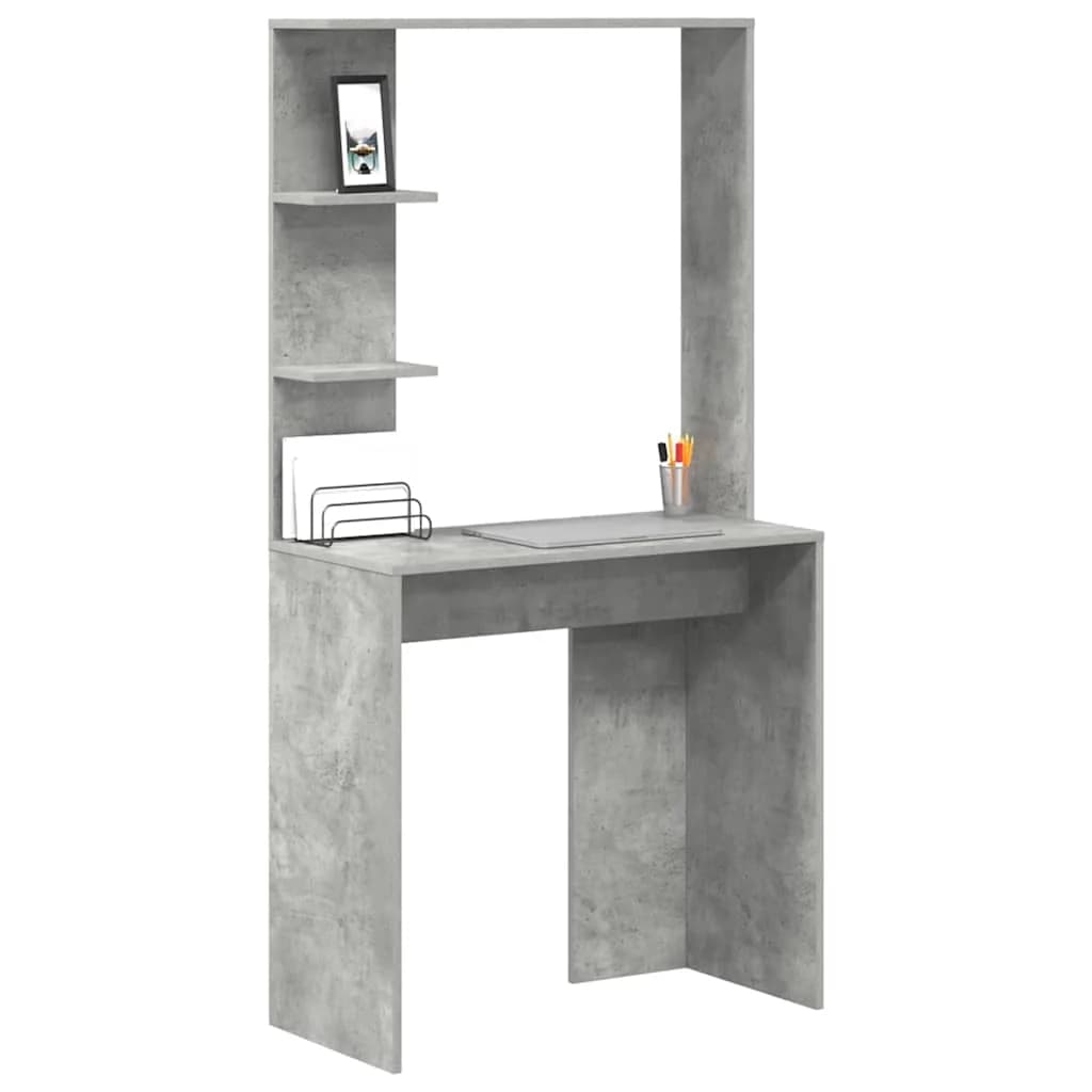 Miza Betonsko siva Inženirski les 78,5 x 37 x 154,5 cm - slika 3