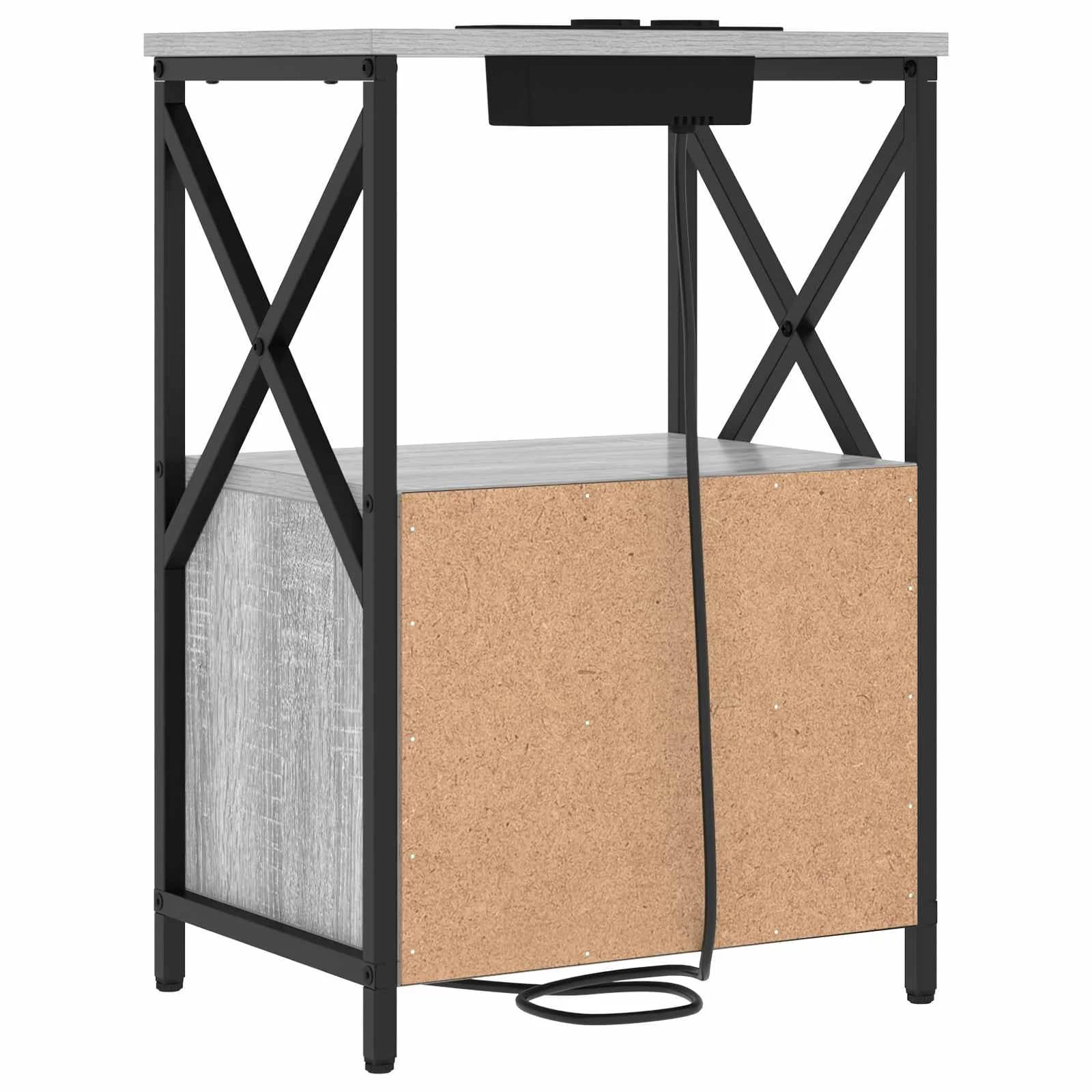 Nočna omarica 2 kos Siva Sonoma 40 x 31 x 60 cm Inženirski les - slika 5
