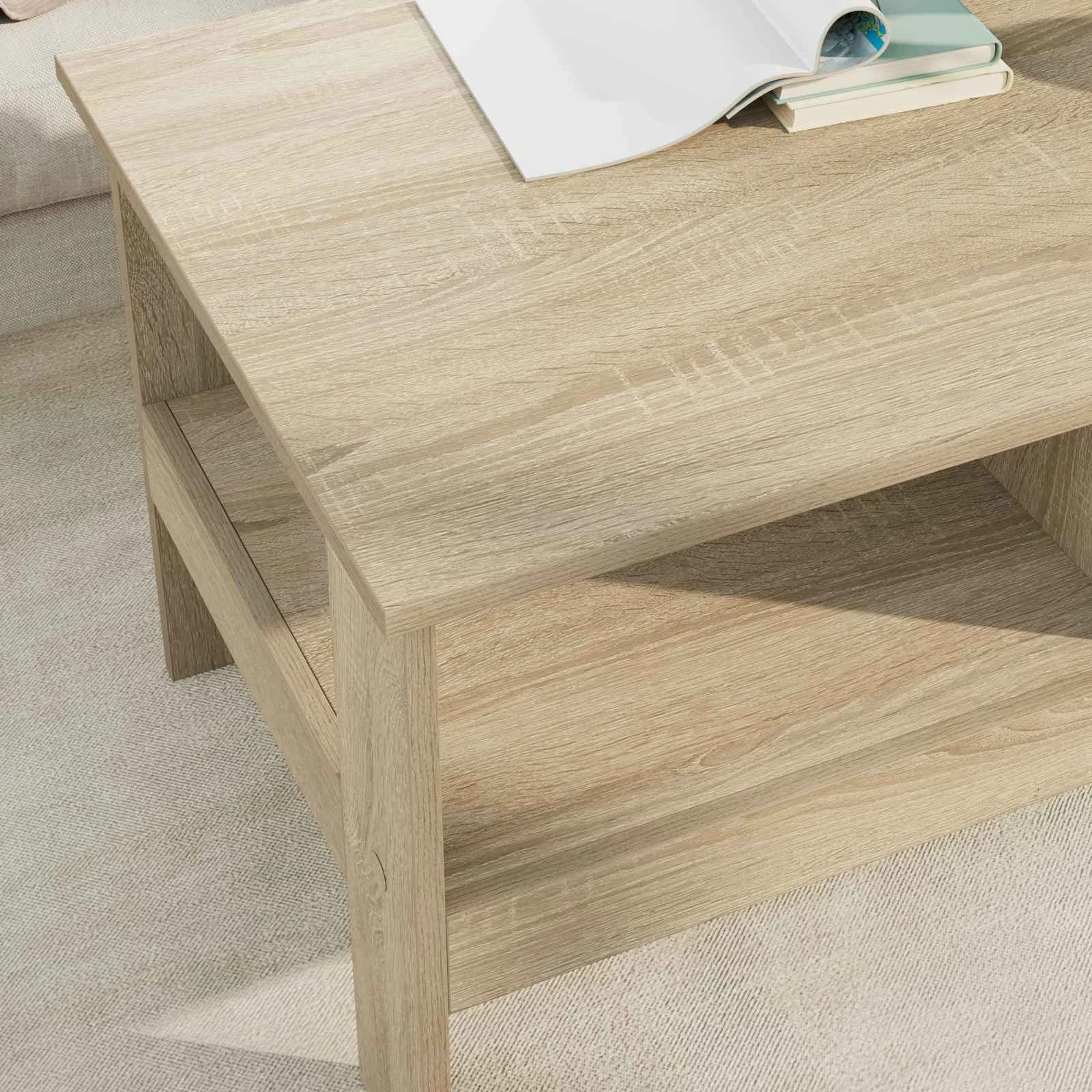 Klubska miza Sonoma hrast 90 x 50 x 45 cm Inženirski les - slika 4