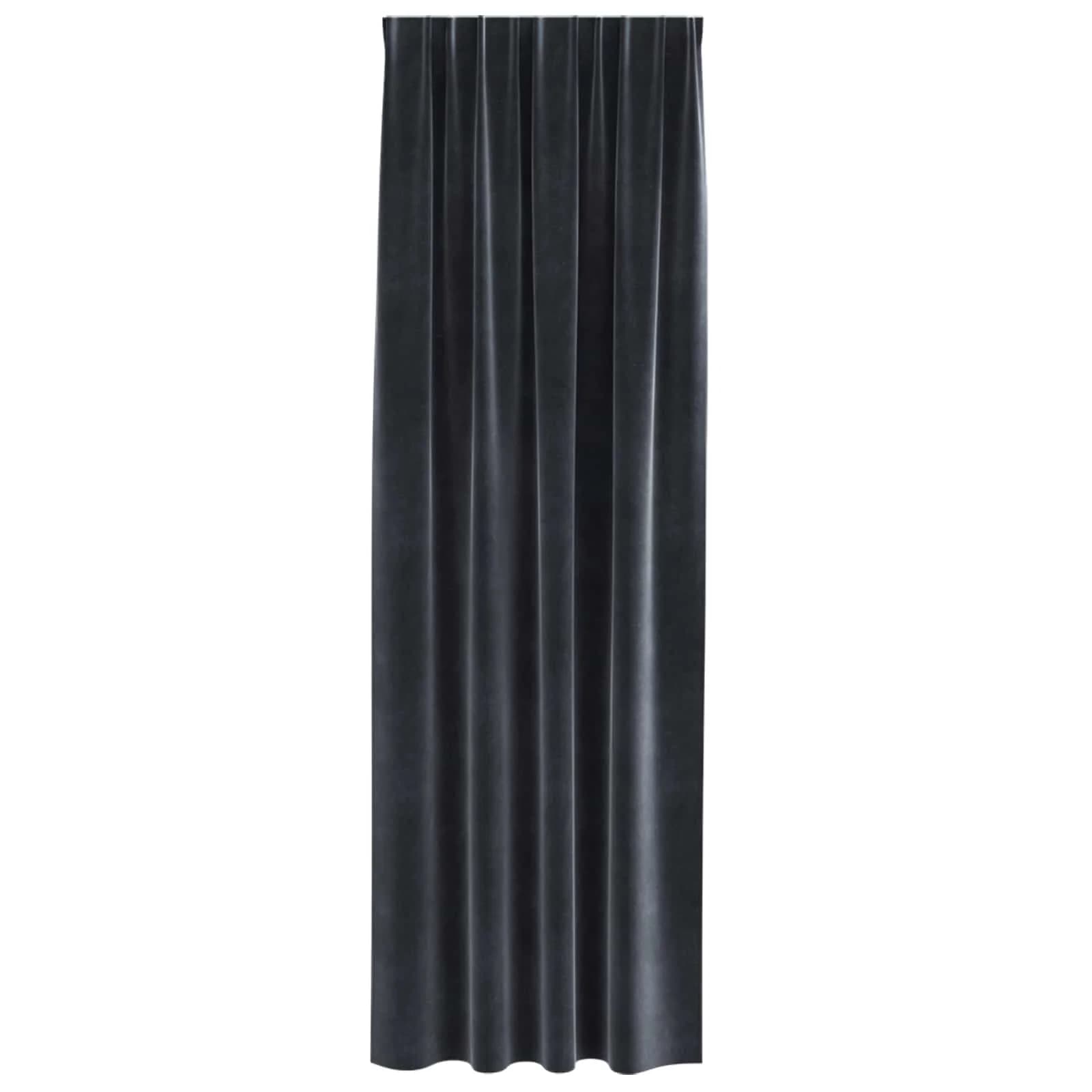 Zatemnitvene zavese 2 kos Temno siva 140 x 225 cm Žamet - slika 4