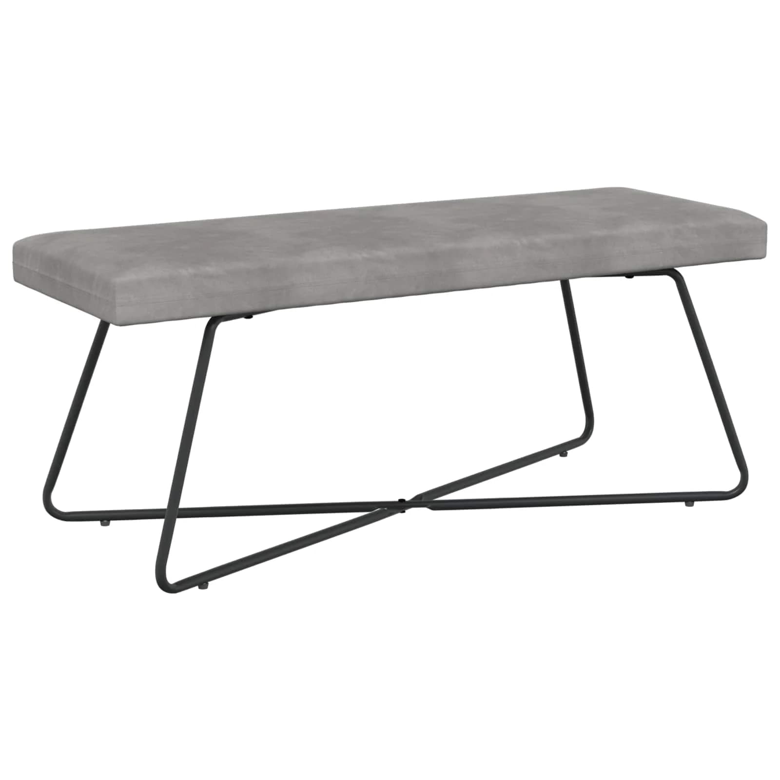 klop Svetlo siva 110 x 40 x 45 cm Žamet - slika 2