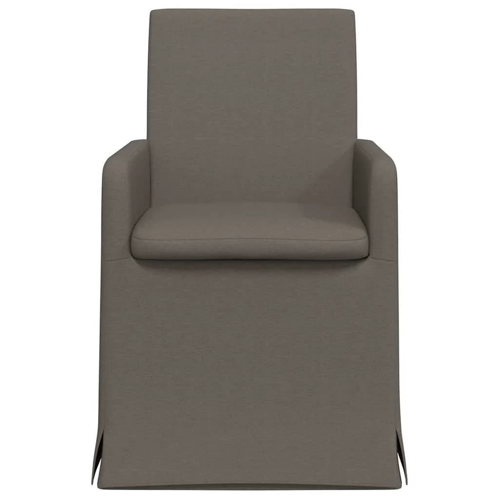 Jedilni stoli 2 kos Laneno platno Svetlo siva 57 x 67 x 95 cm - slika 4