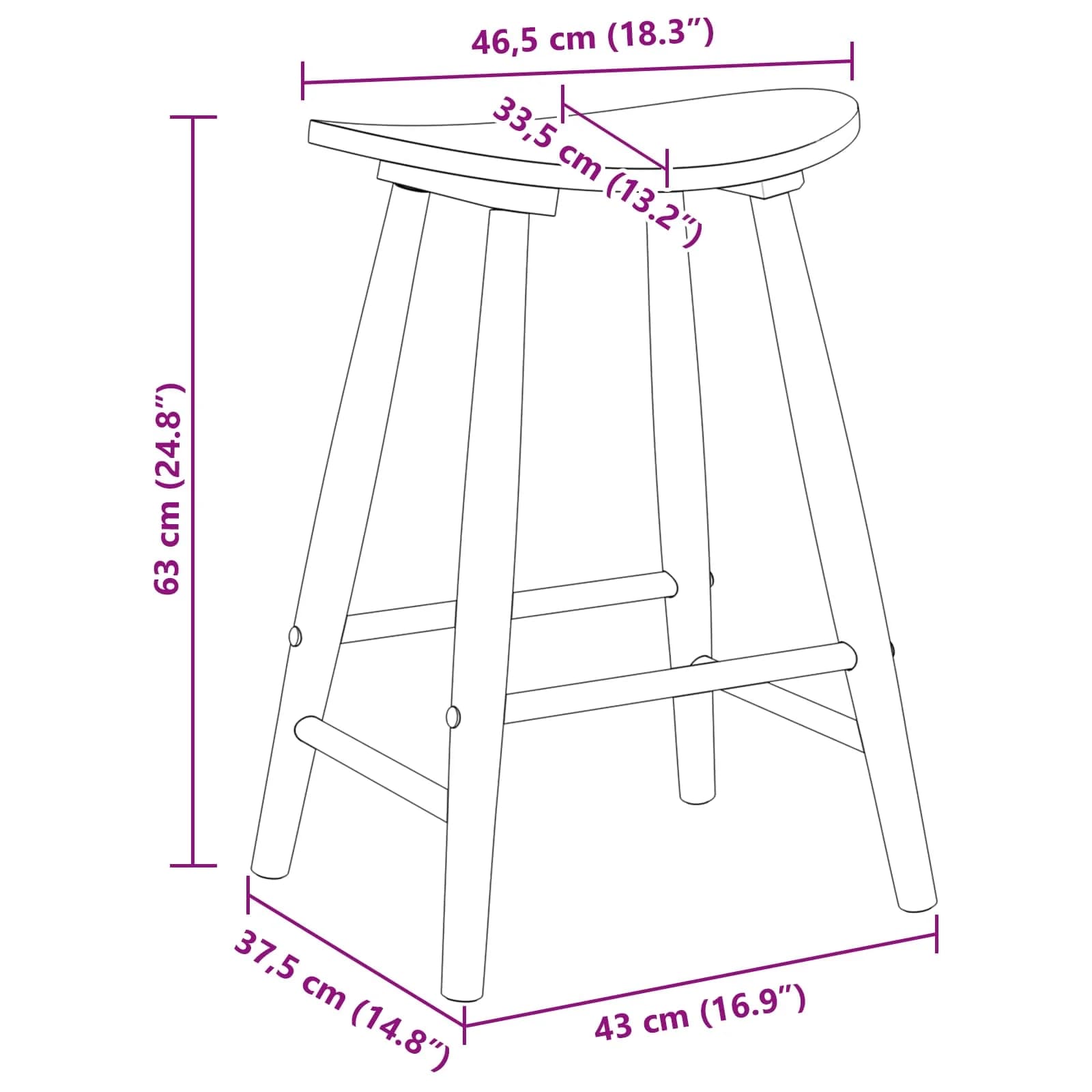 Jedilni stoli 2 kos Masivno gumovo les Bela 46 x 37 x 63 cm - slika 9