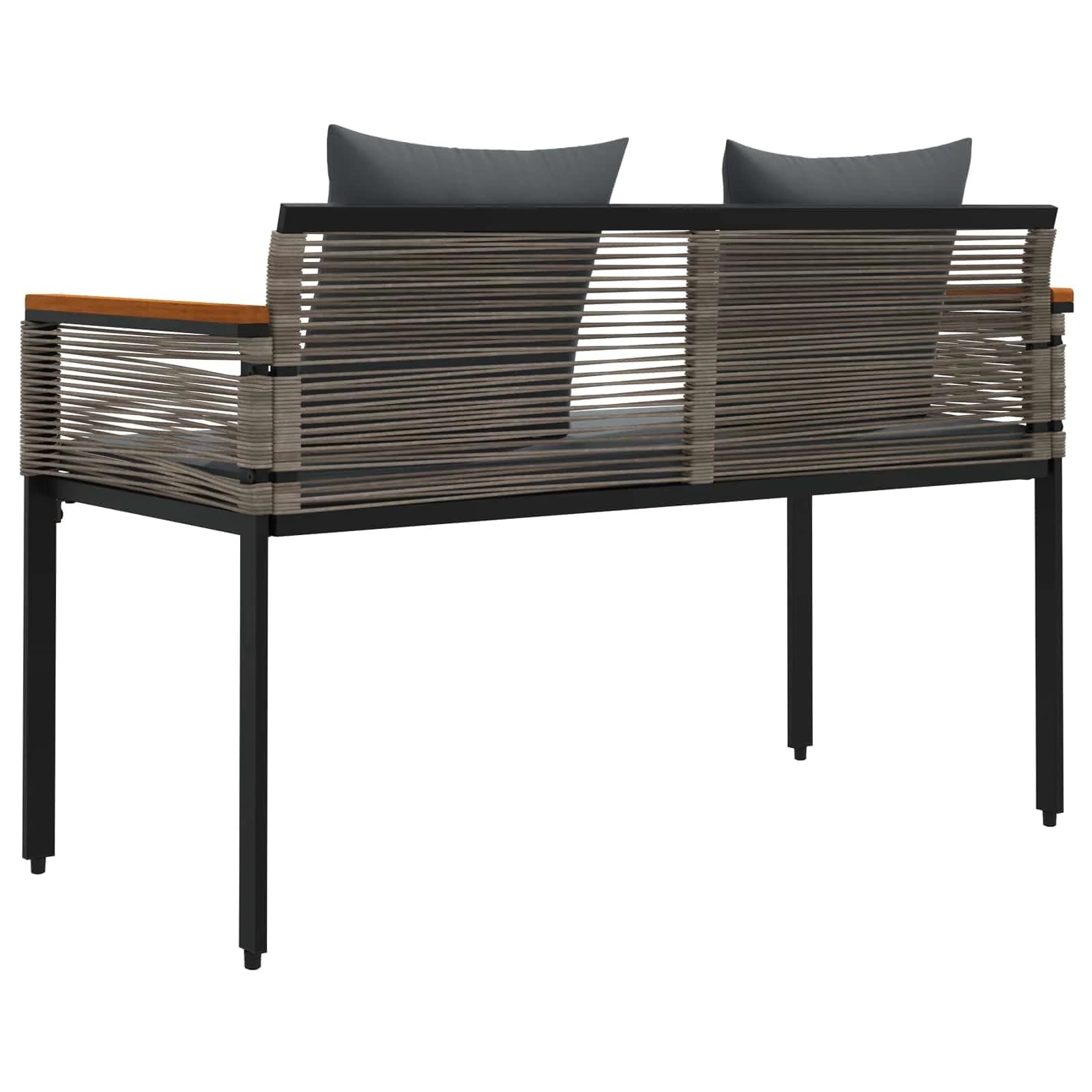Zunanja klop Siva in temno siva 117 x 54 x 74.5 cm poli ratan - slika 7
