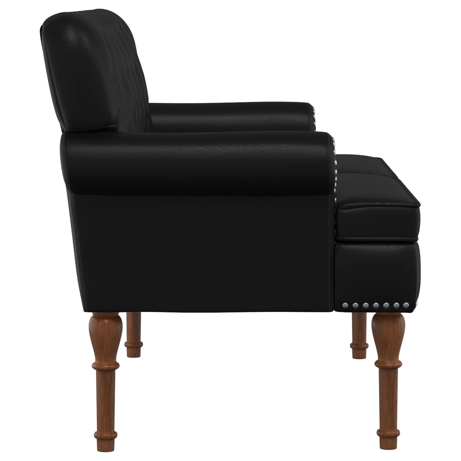 Dvojnica s gumbi Črna 120 x 65 x 77 cm Umetno usnje - slika 4