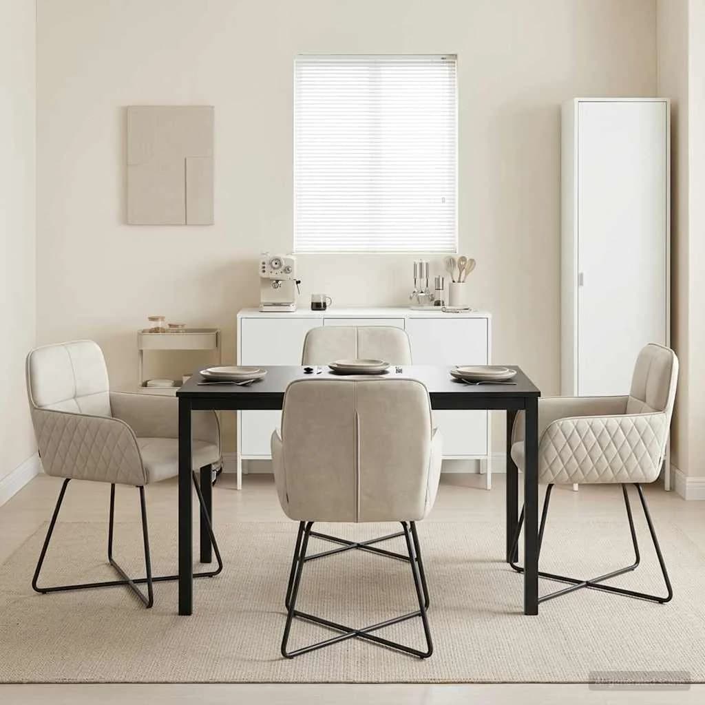 Jedilni stoli 4 kos Žamet Krem 59 x 56,5 x 86 cm