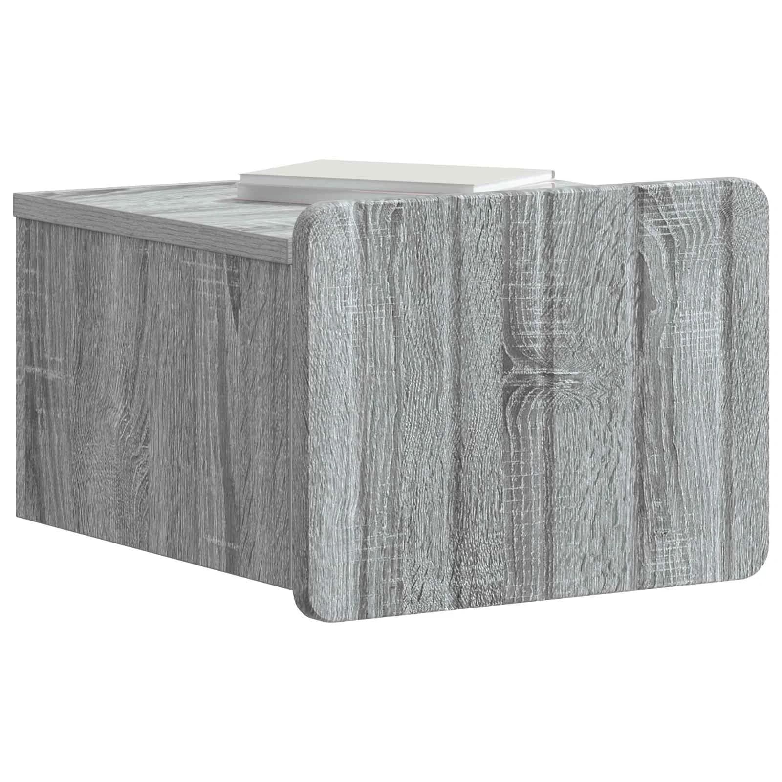 Stenski nočni omarici s predalom Siva Sonoma 33 x 34,5 x 24 cm - slika 3