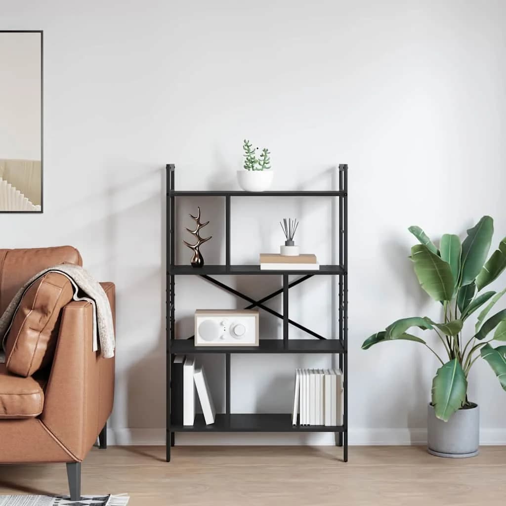 Knjižna polica 7 nivojev 75 x 30 x 123,5 cm Inženirski les - slika 4