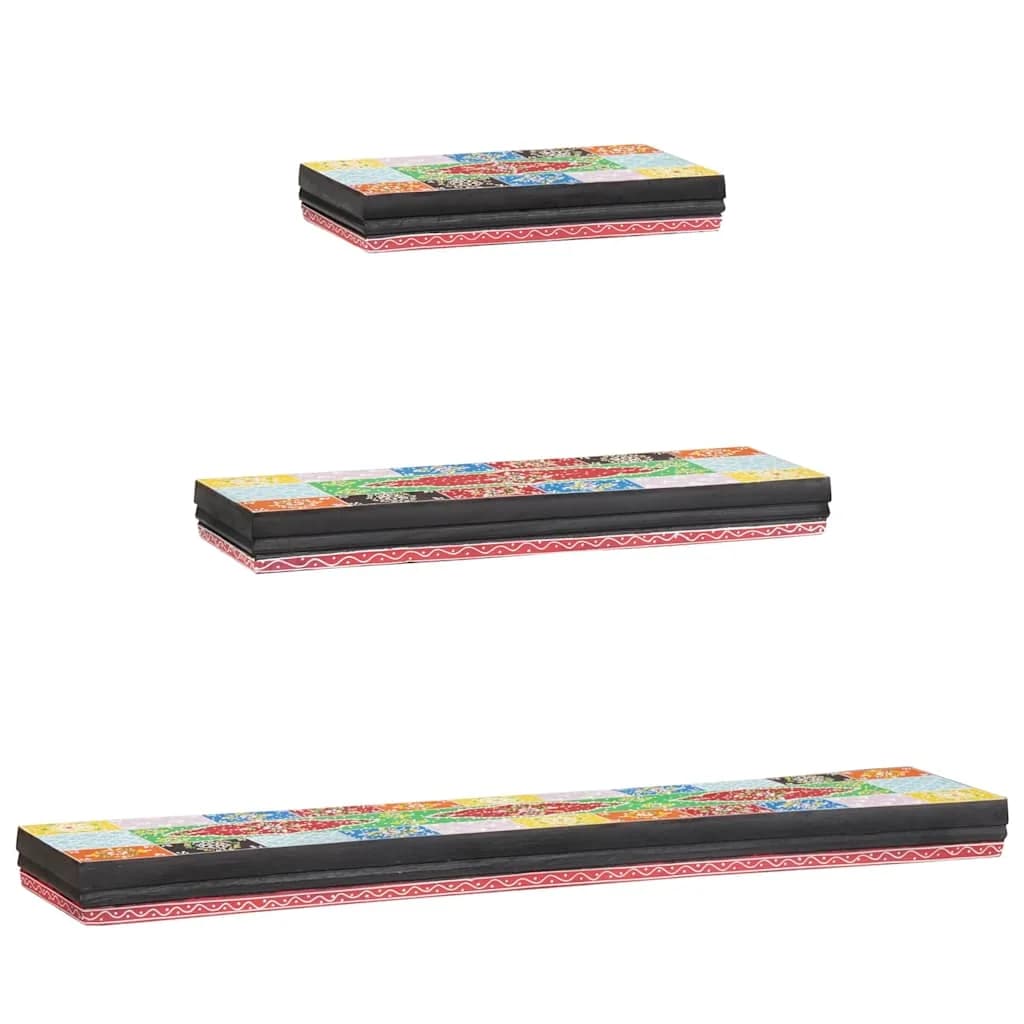 Stenske police Montaža za steno 3 kos večbarvno 100 x 20 x 6 cm - slika 8