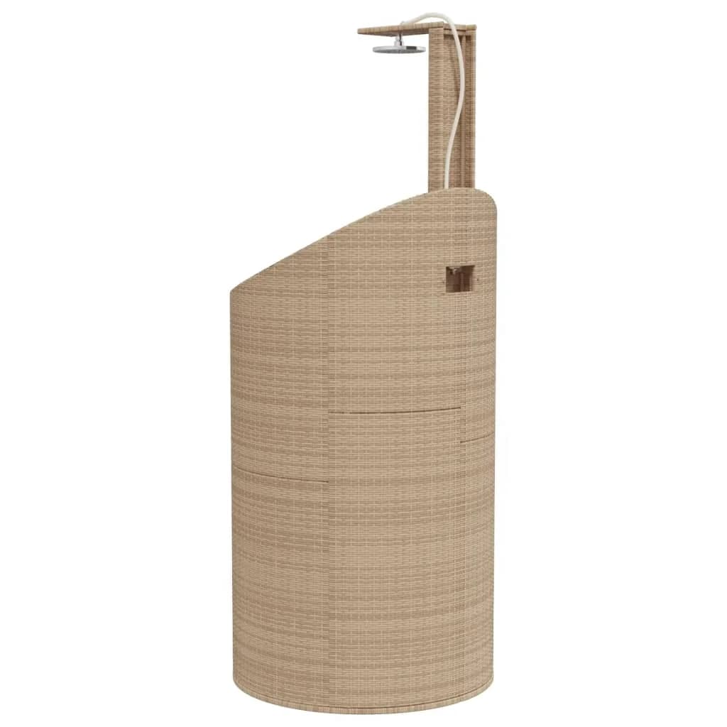 Zunanji tuš bež 100x100x241,5 cm poli ratan in akacijev les - slika 7
