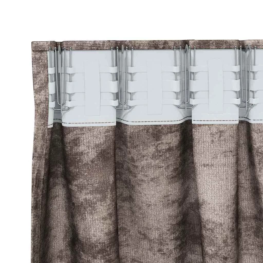 Velvete zavese 2 kos Kapučino 140 x 140 cm Žamet - slika 5