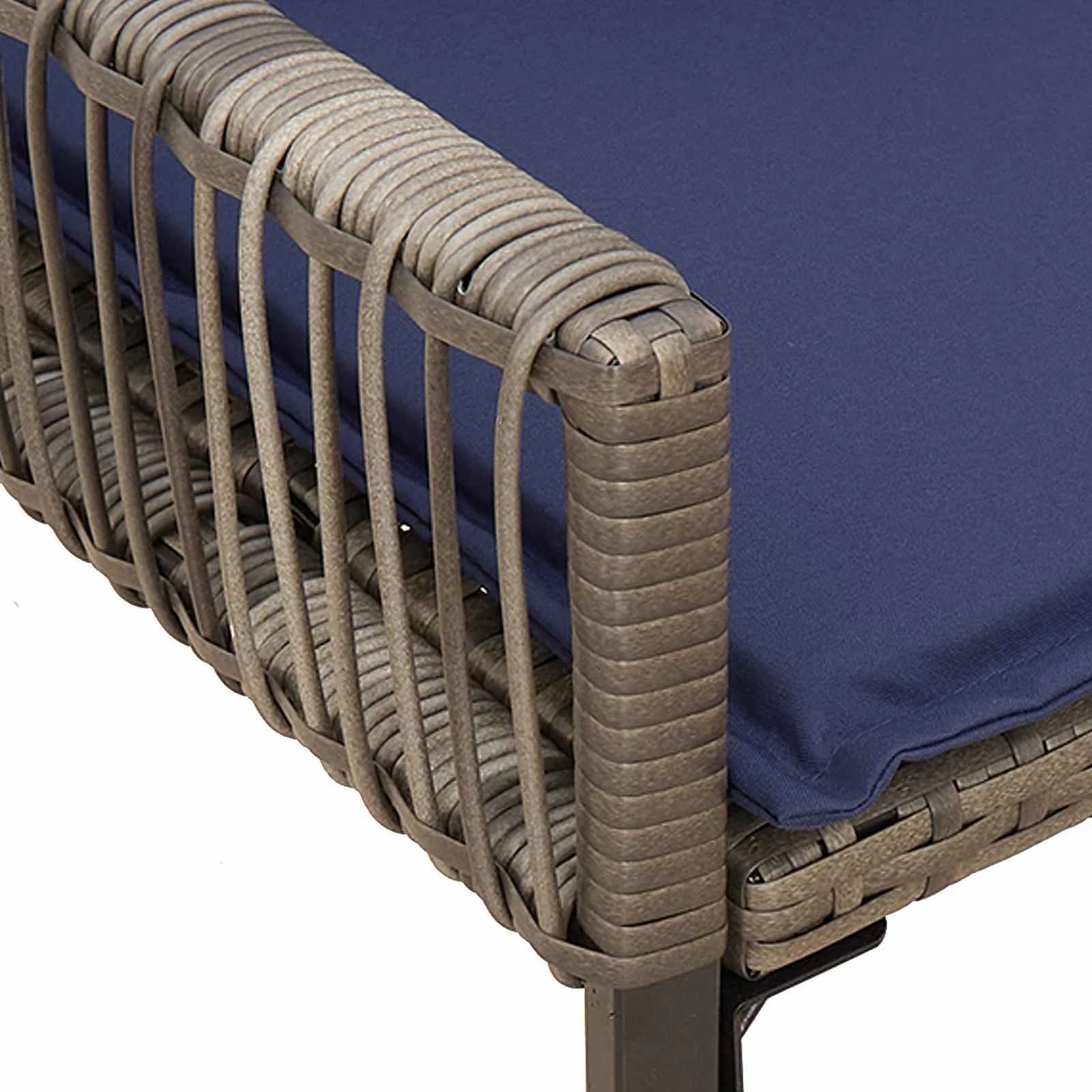 Zunanja klop 2 -Seater 4 kos 110 x 59 x 82 cm poli ratan - slika 10
