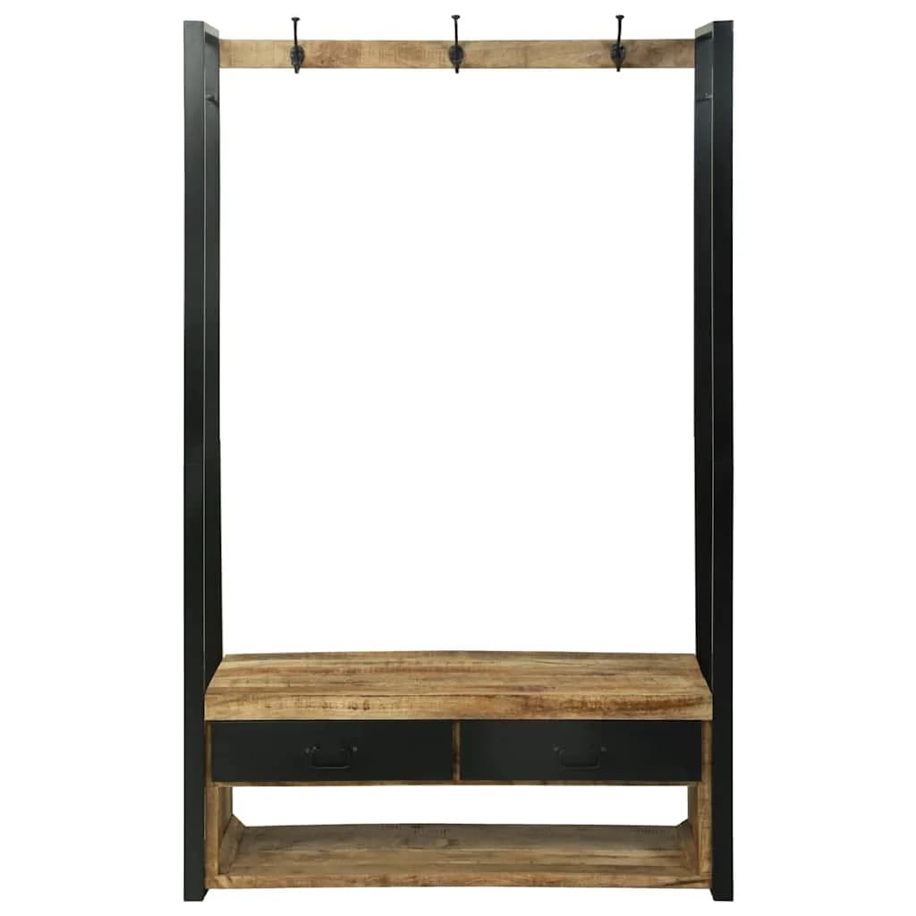 Stojalo za oblačila Rjava 110 x 40 x 179 cm Trden mangov les - slika 5