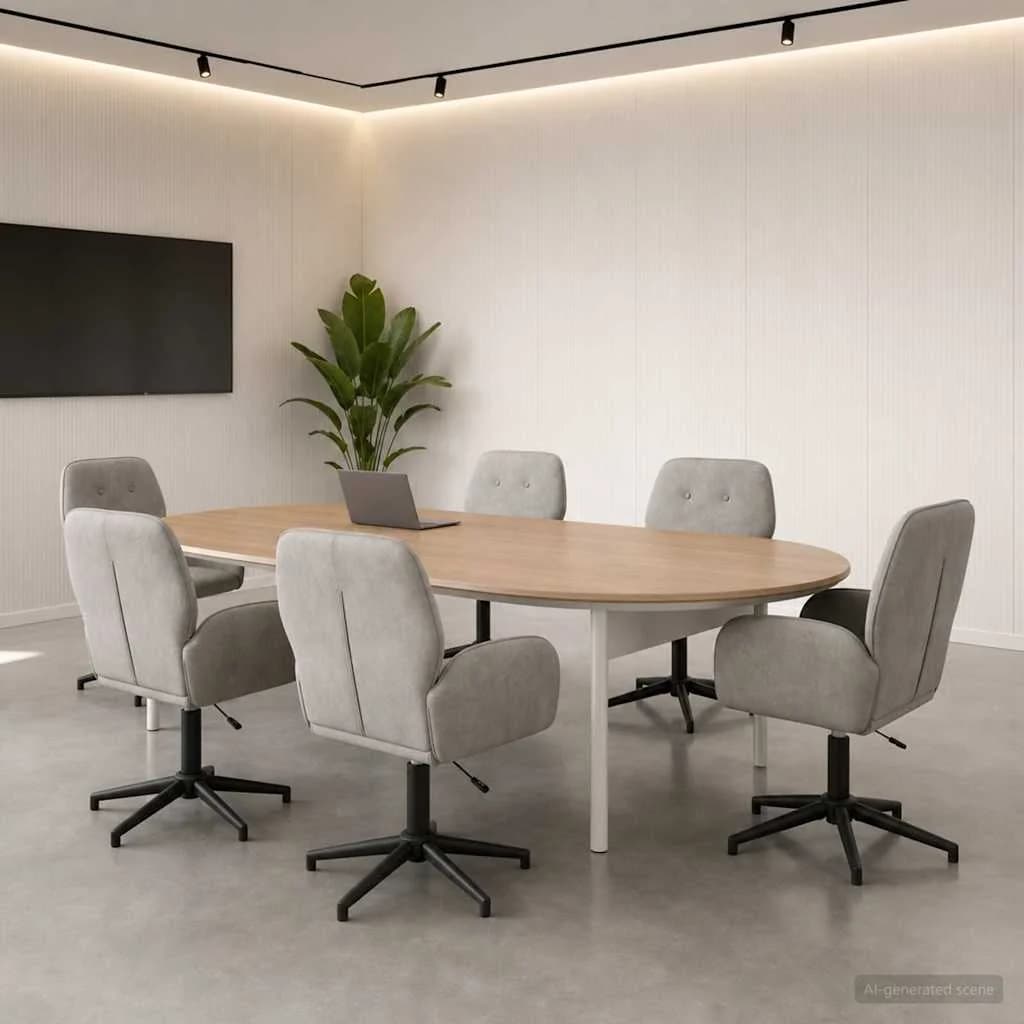 Vrteči pisarniški stoli 6 kos 54 x 55 x 90 cm Svetlo siva Žamet