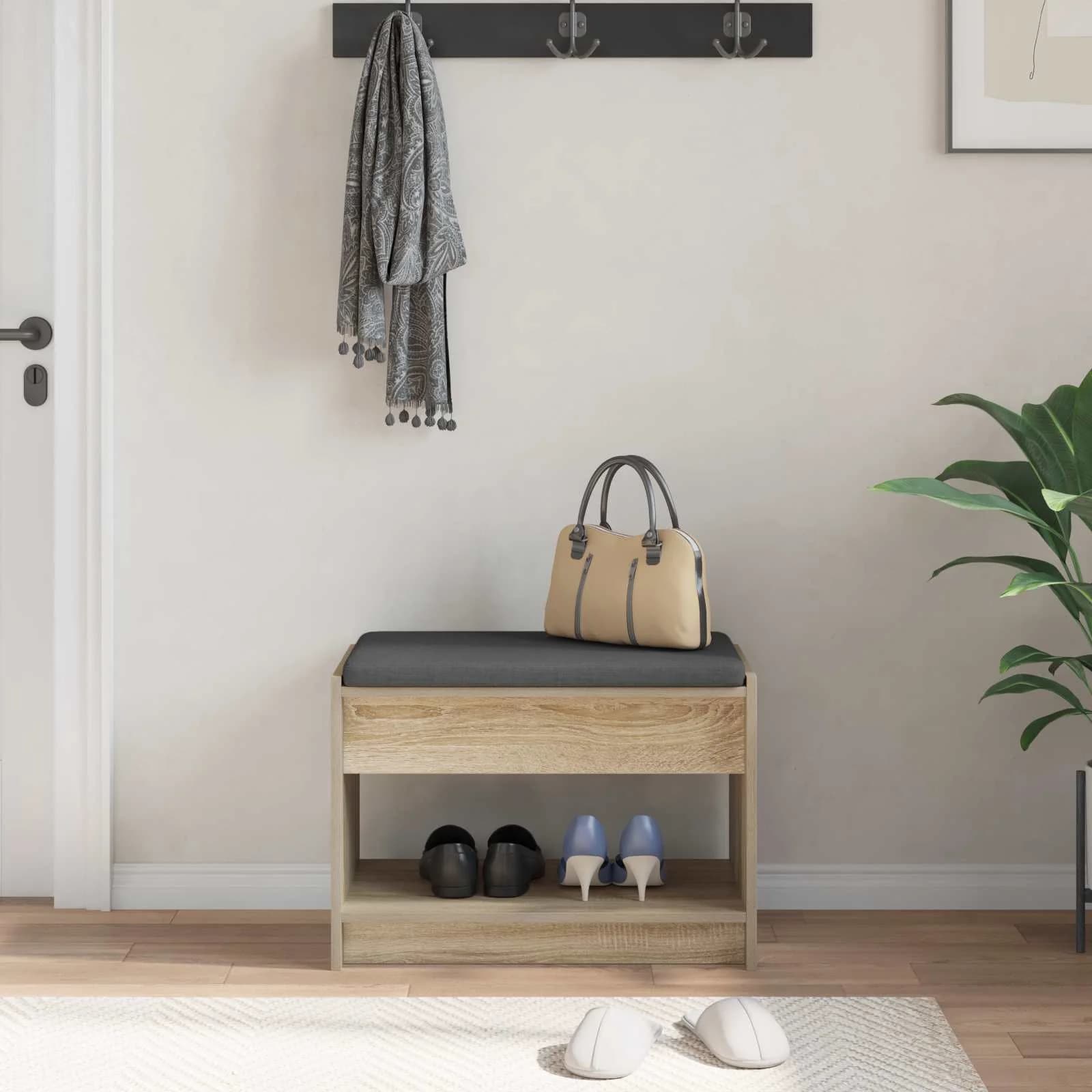 Haldna klop z blazino s polico Sonoma hrast 63 x 38 x 45 cm - slika 4
