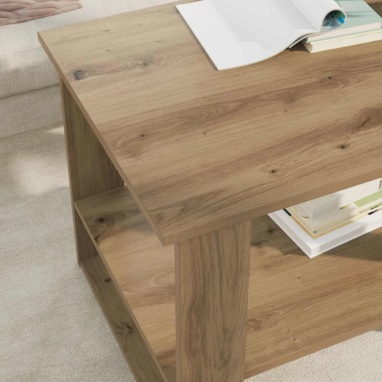 Klubska miza Umetni hrast 72 x 50 x 50 cm Inženirski les - slika 4