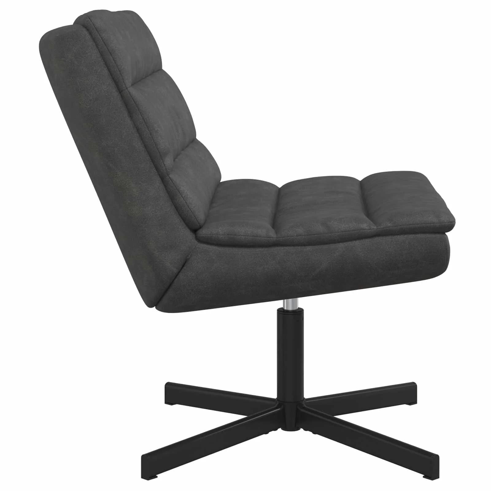 Vrtljiv stol Črna 63 x 75 x 76 cm Antikni PU - slika 3