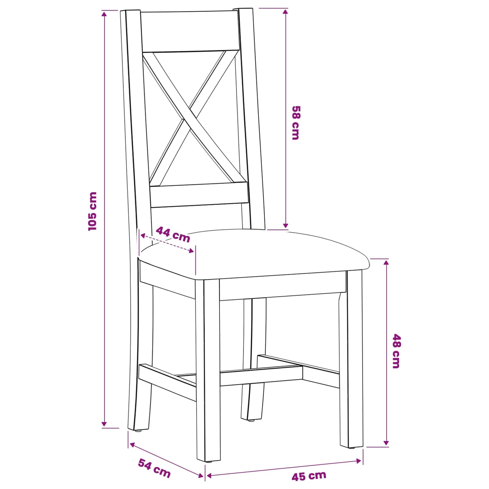 Jedilni stol 2 kos Masivno hrastovo les Bež 45 x 54 x 105 cm - slika 8
