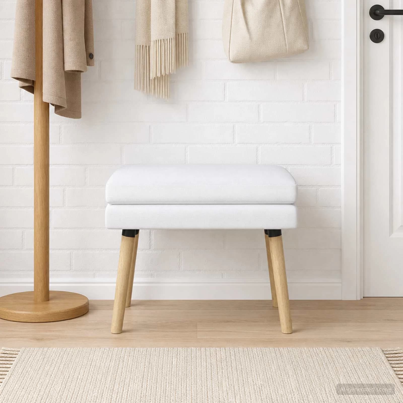 Dvojna klop Bela 60 x 40 x 46 cm Blago - slika 3