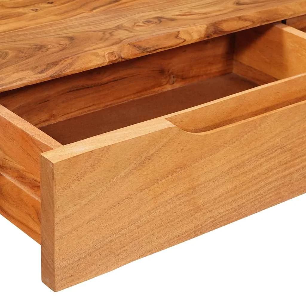 Konzolna miza Rjava 110 x 30 x 80 cm Masiven les akacije - slika 9