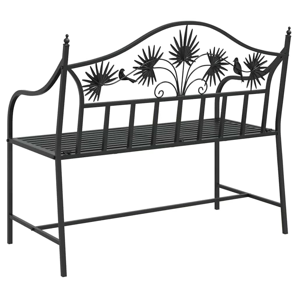Vrtna klop Črna 104 x 52,5 x 89 cm Jeklo - slika 6