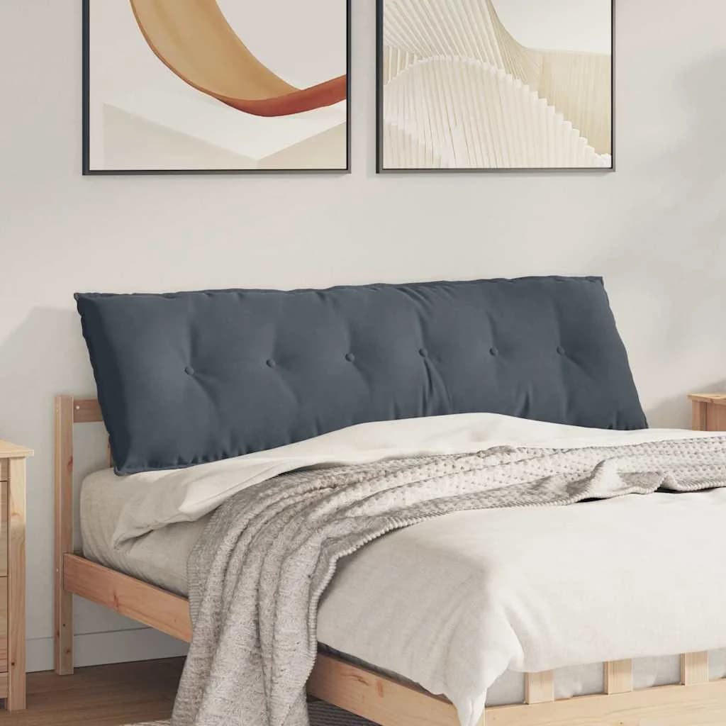 Poglavni vzglavnik Temno siva 160 x 50 cm Žametna tkanina