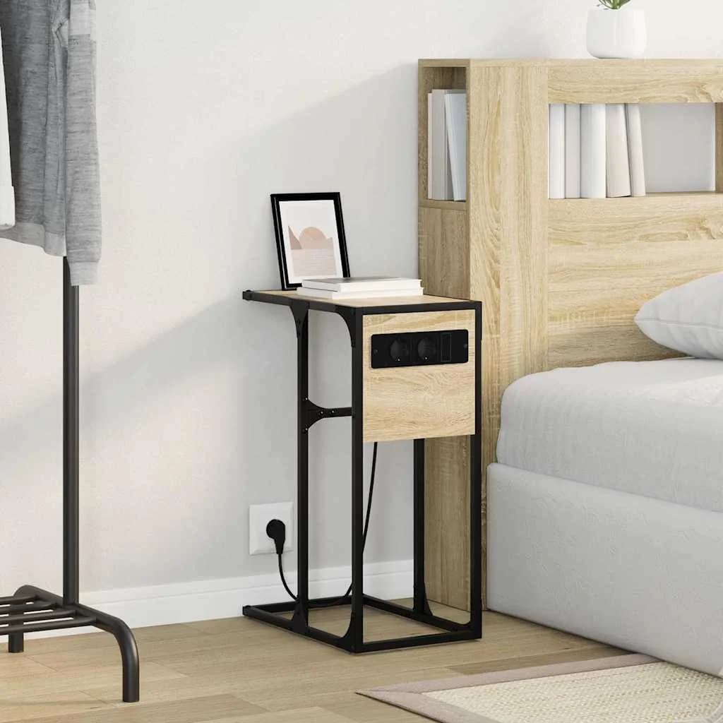Nočna omarica Sonoma hrast 41,5 x 26 x 60,5 cm Inženirski les - slika 4